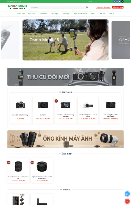 Giao diện web công nghệ camera đẹp